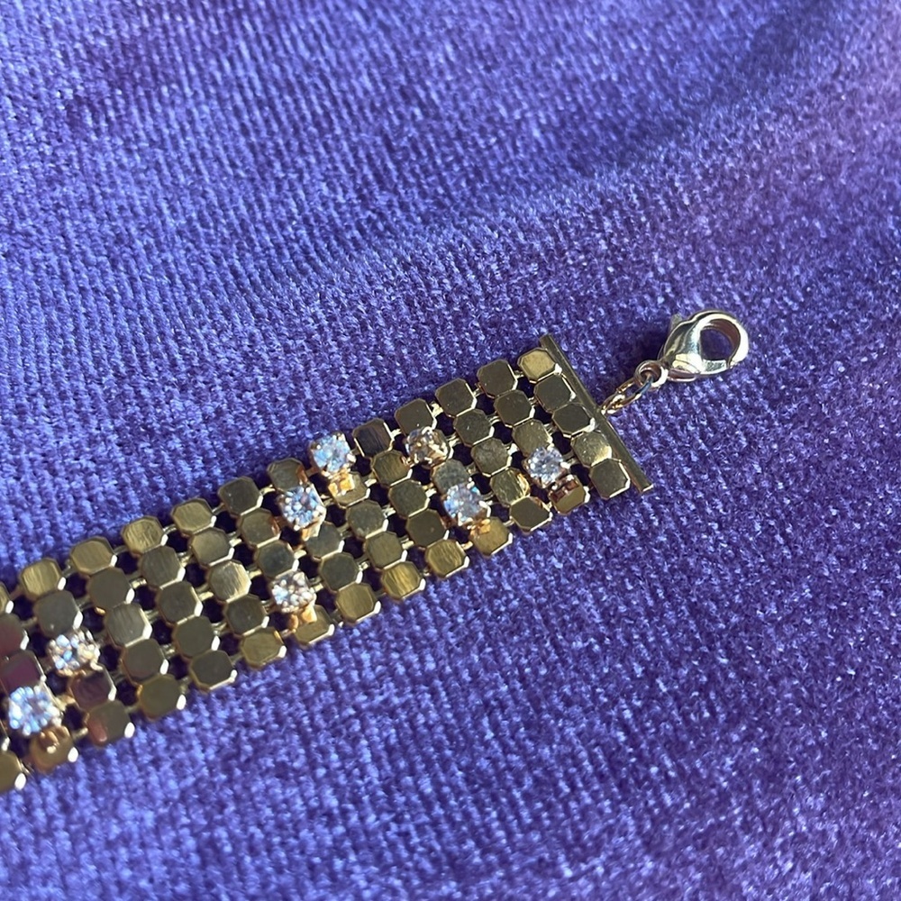 Anthropologie Gold Mesh Bracelet with - Picture 6 of 6